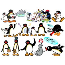 637453Z Pingu braulete caketoppers cu pinguini personaje desene animate din zahar 20x15cm